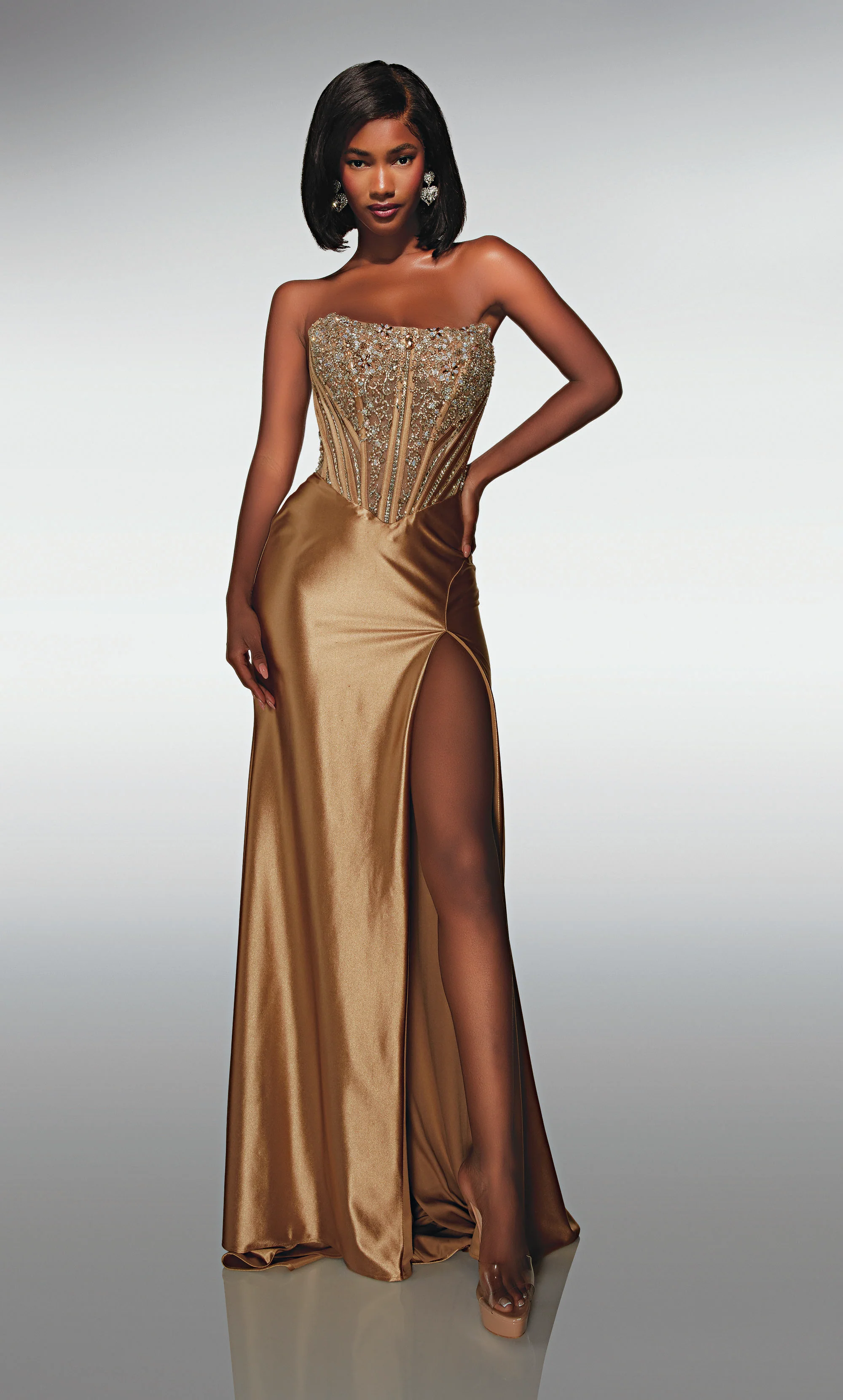 ALYCE Paris 62034 Alyce Long Scoop Neckline Corset Straight Dress - Image 4