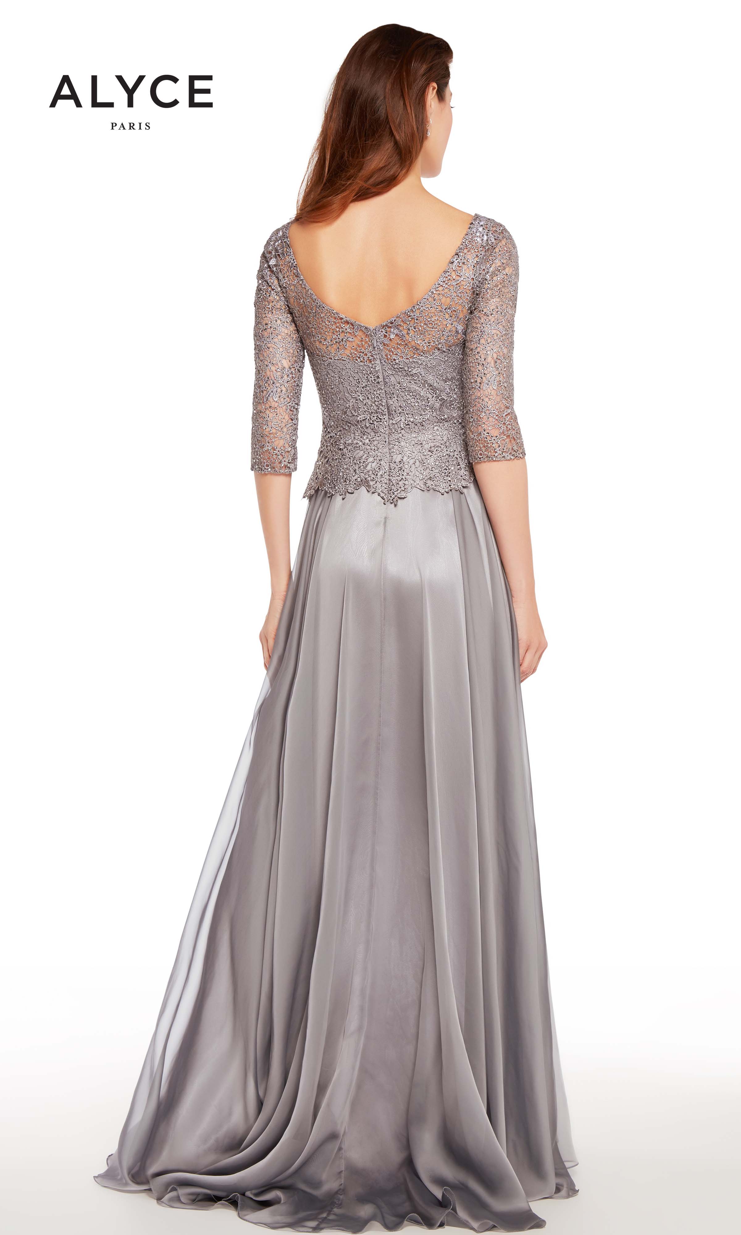 ALYCE Paris 27251 Special Occasion Boat Neckline Embellished A Line Dress - Image 4