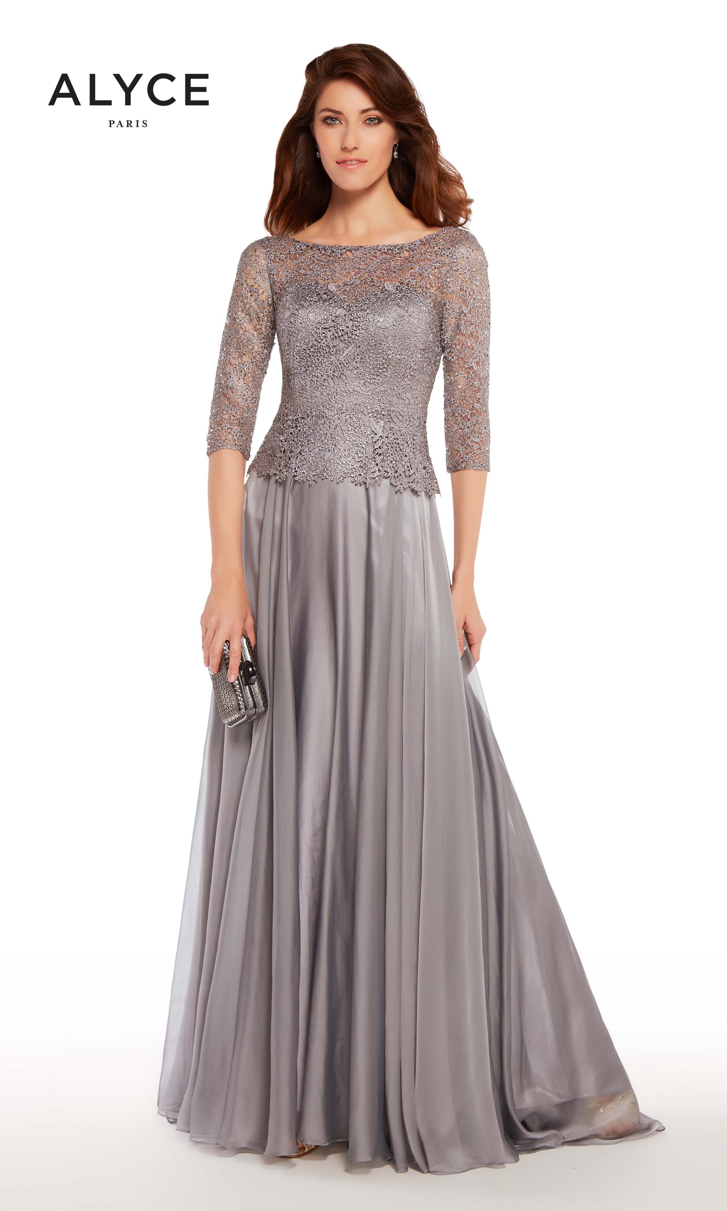 ALYCE Paris 27251 Special Occasion Boat Neckline Embellished A Line Dress - Image 5