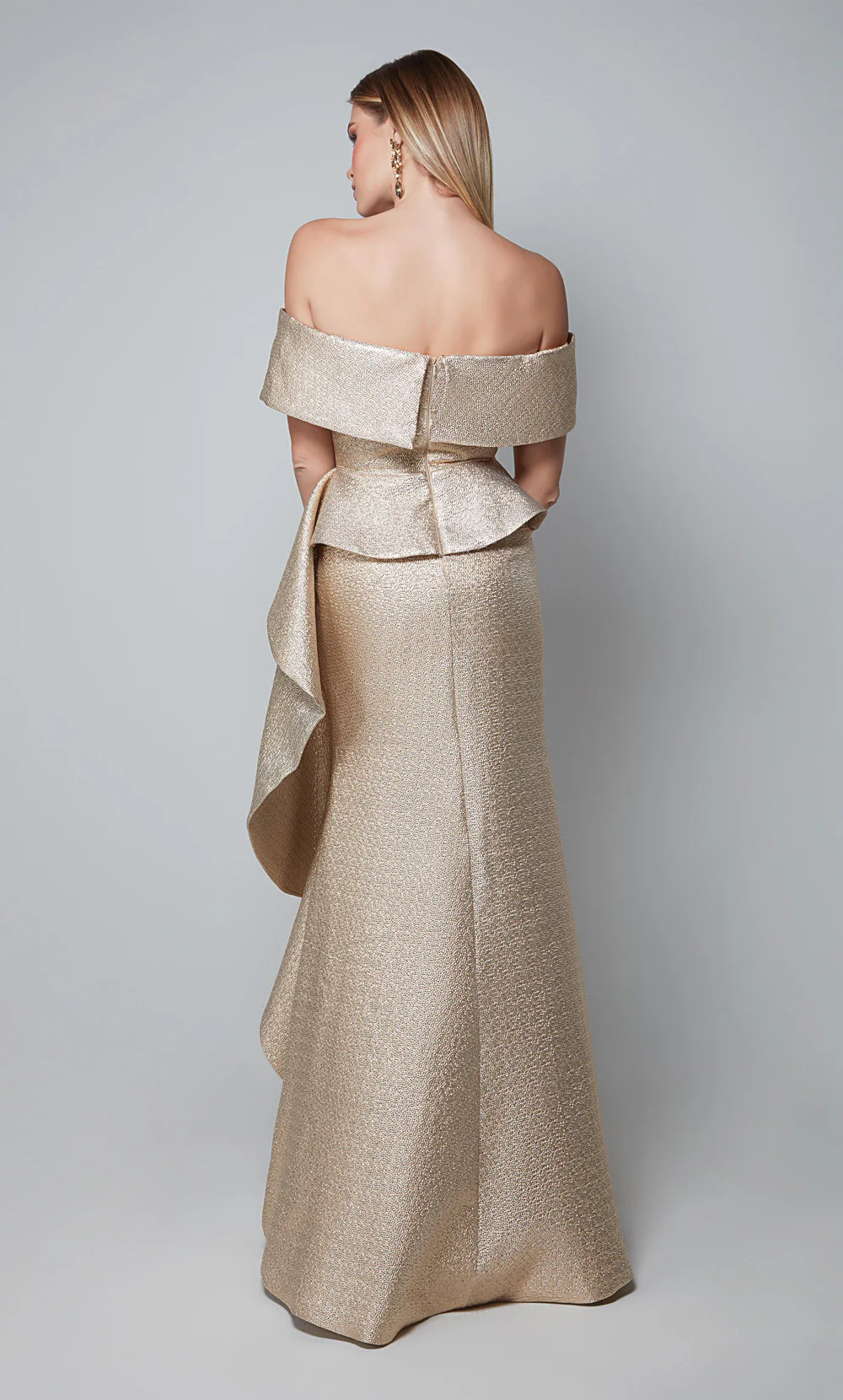 ALYCE Paris 27612 Special Occasion Off The Shoulder Neckline Peplum Mermaid Dress - Image 5