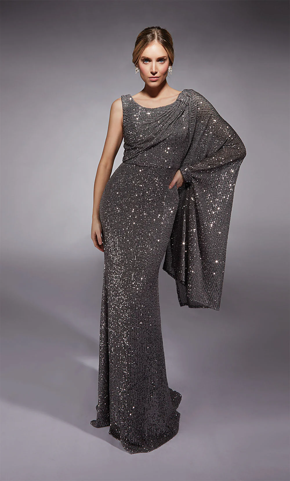 ALYCE Paris 27718 Special Occasion One Shoulder Neckline Train Straight Dress - Image 3