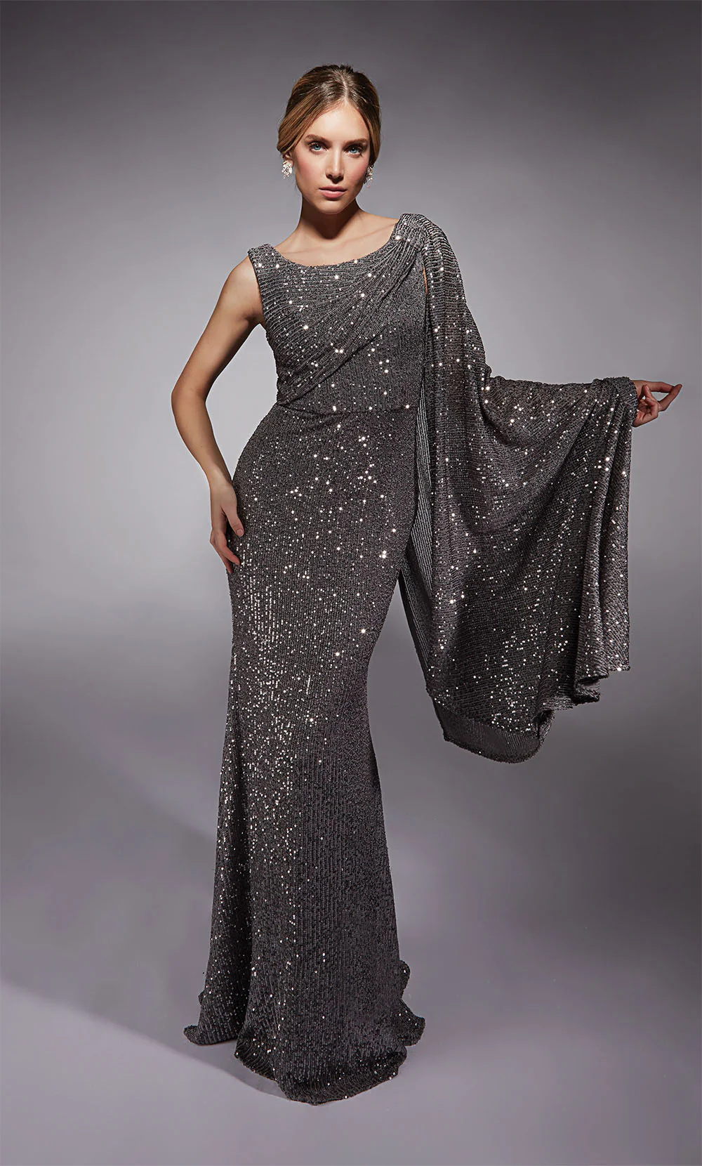 ALYCE Paris 27718 Special Occasion One Shoulder Neckline Train Straight Dress - Image 4