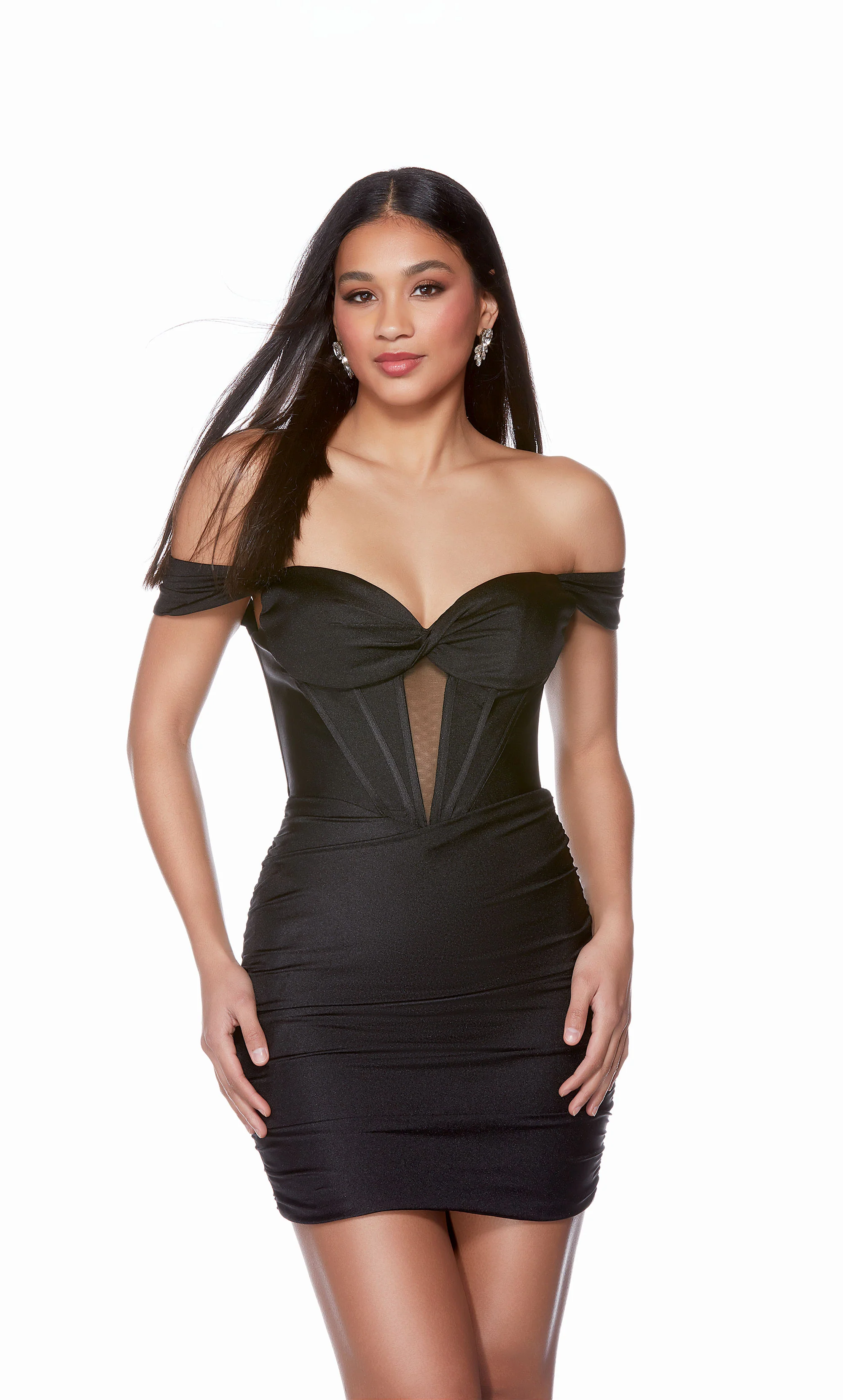ALYCE Paris 4685 Homecoming Short Off The Shoulder Neckline Corset Straight Dress - Image 3