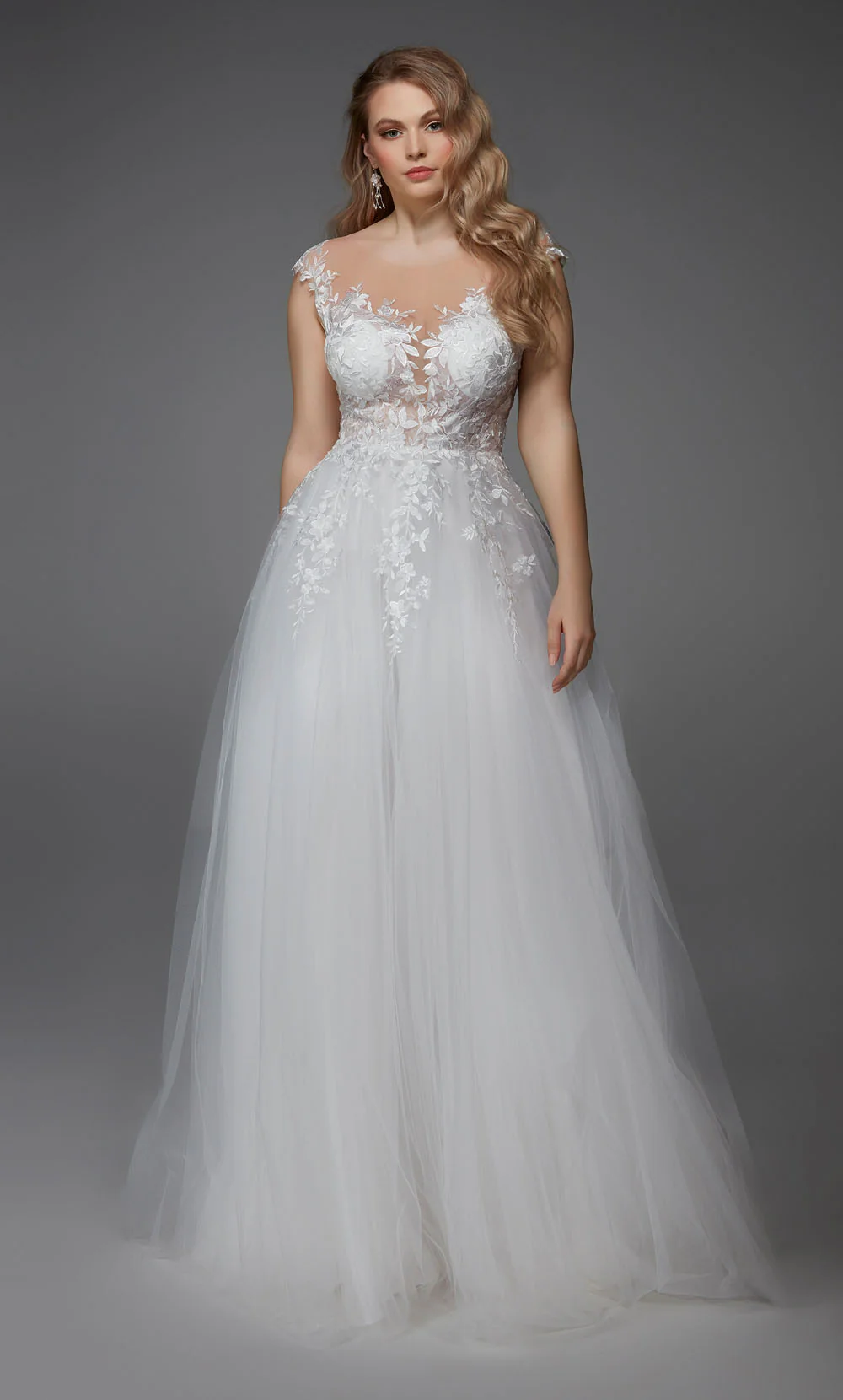 ALYCE Paris 5090 Bridal Plunging Neckline Illusion A Line Dress - Image 9