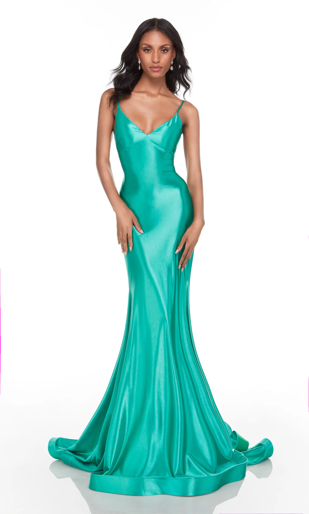 ALYCE Paris 61169 Alyce Long V-neckline Simple Mermaid Dress - Image 10