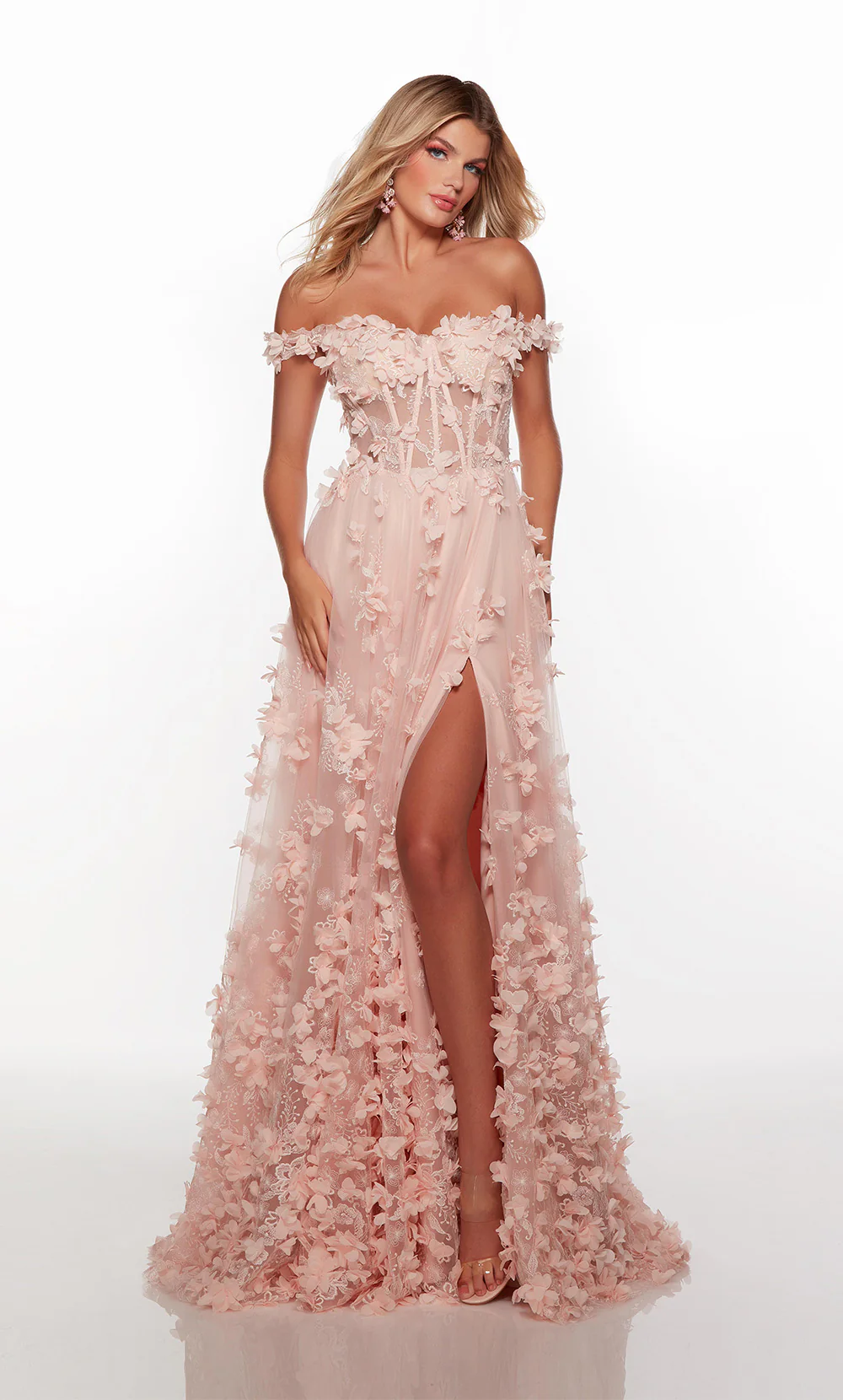 ALYCE Paris 61308 Alyce Long Off The Shoulder Neckline Embellished A Line Dress - Image 10