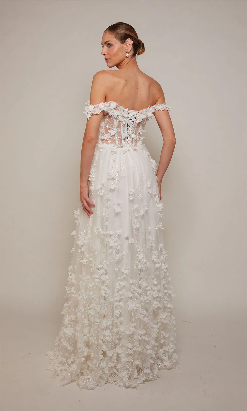 ALYCE Paris 61308 Alyce Long Off The Shoulder Neckline Embellished A Line Dress - Image 6