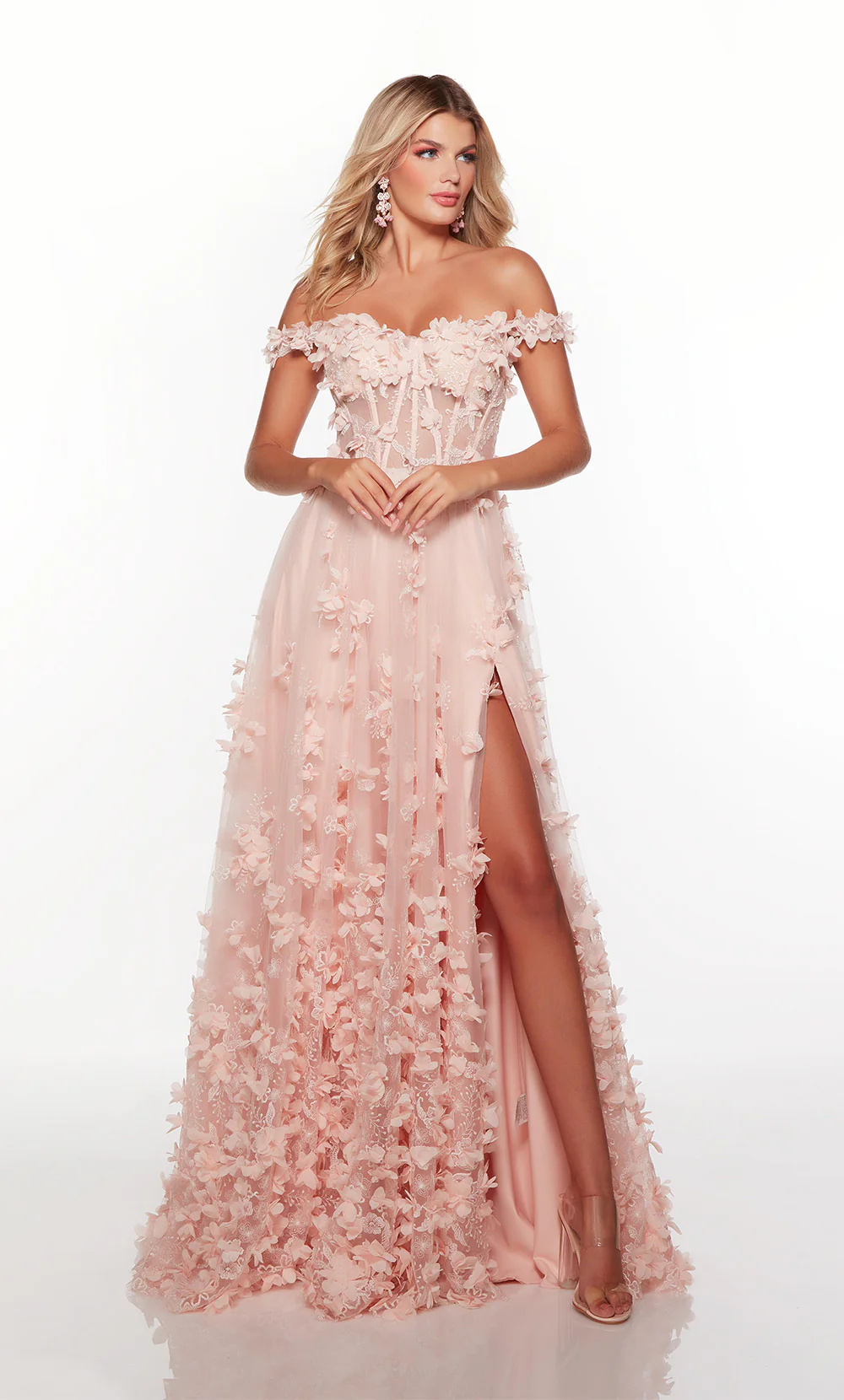 ALYCE Paris 61308 Alyce Long Off The Shoulder Neckline Embellished A Line Dress - Image 9