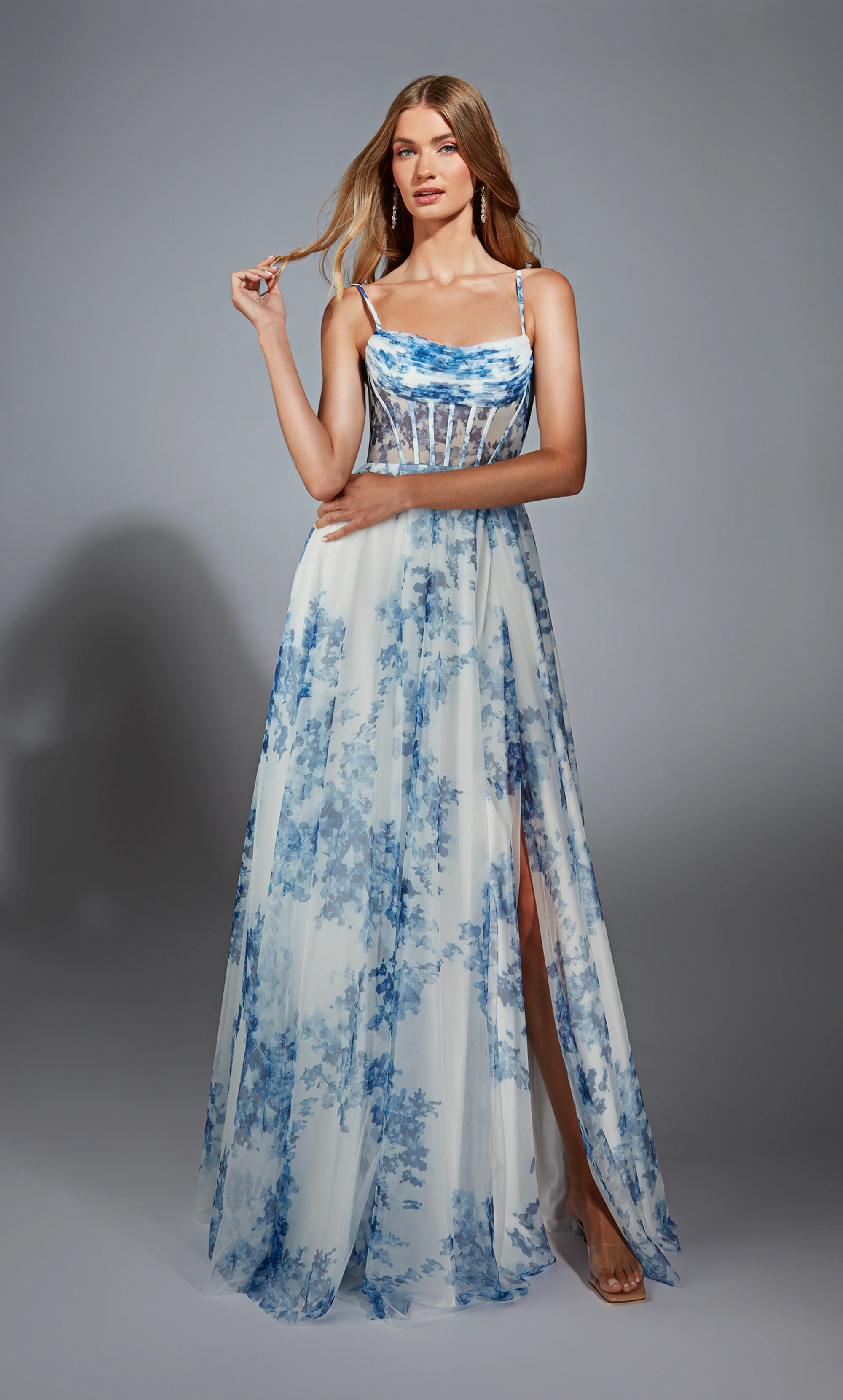 ALYCE Paris 61752 Alyce Long Cowl Neckline Corset A Line Dress - Image 5