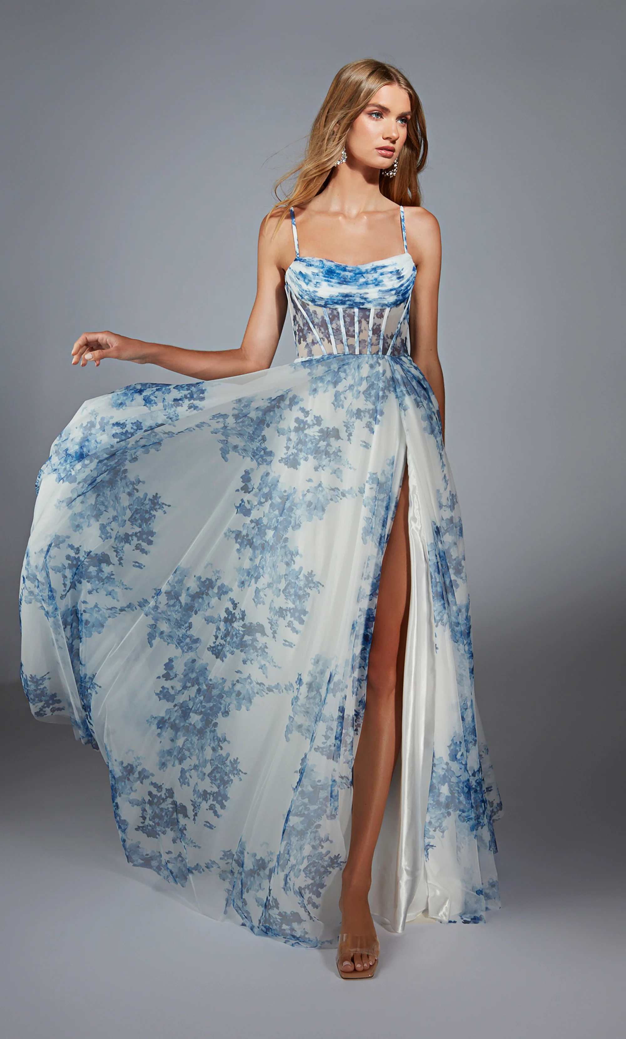 ALYCE Paris 61752 Alyce Long Cowl Neckline Corset A Line Dress - Image 7