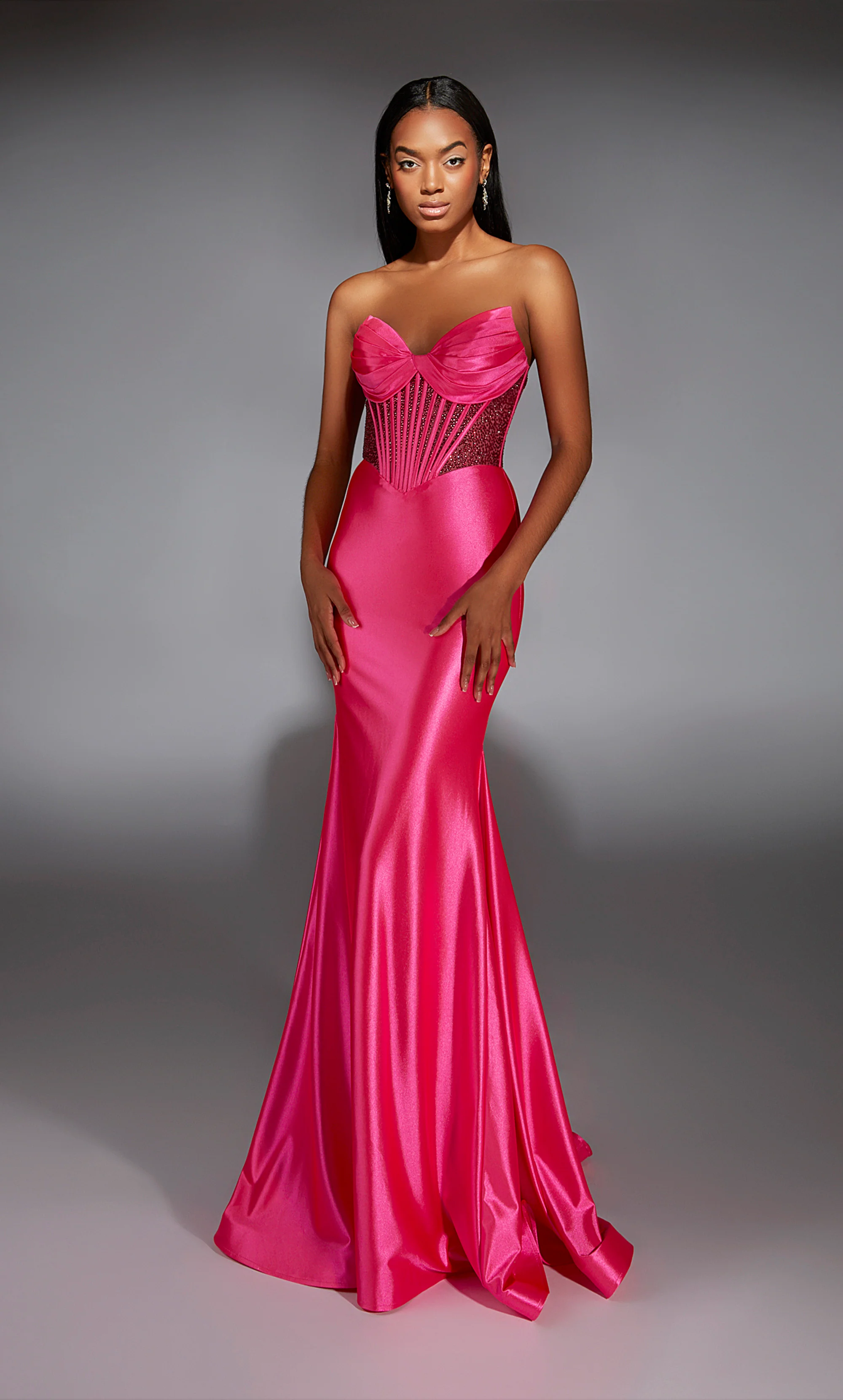 ALYCE Paris 61851 Alyce Long Strapless Neckline Corset Mermaid Dress - Image 4