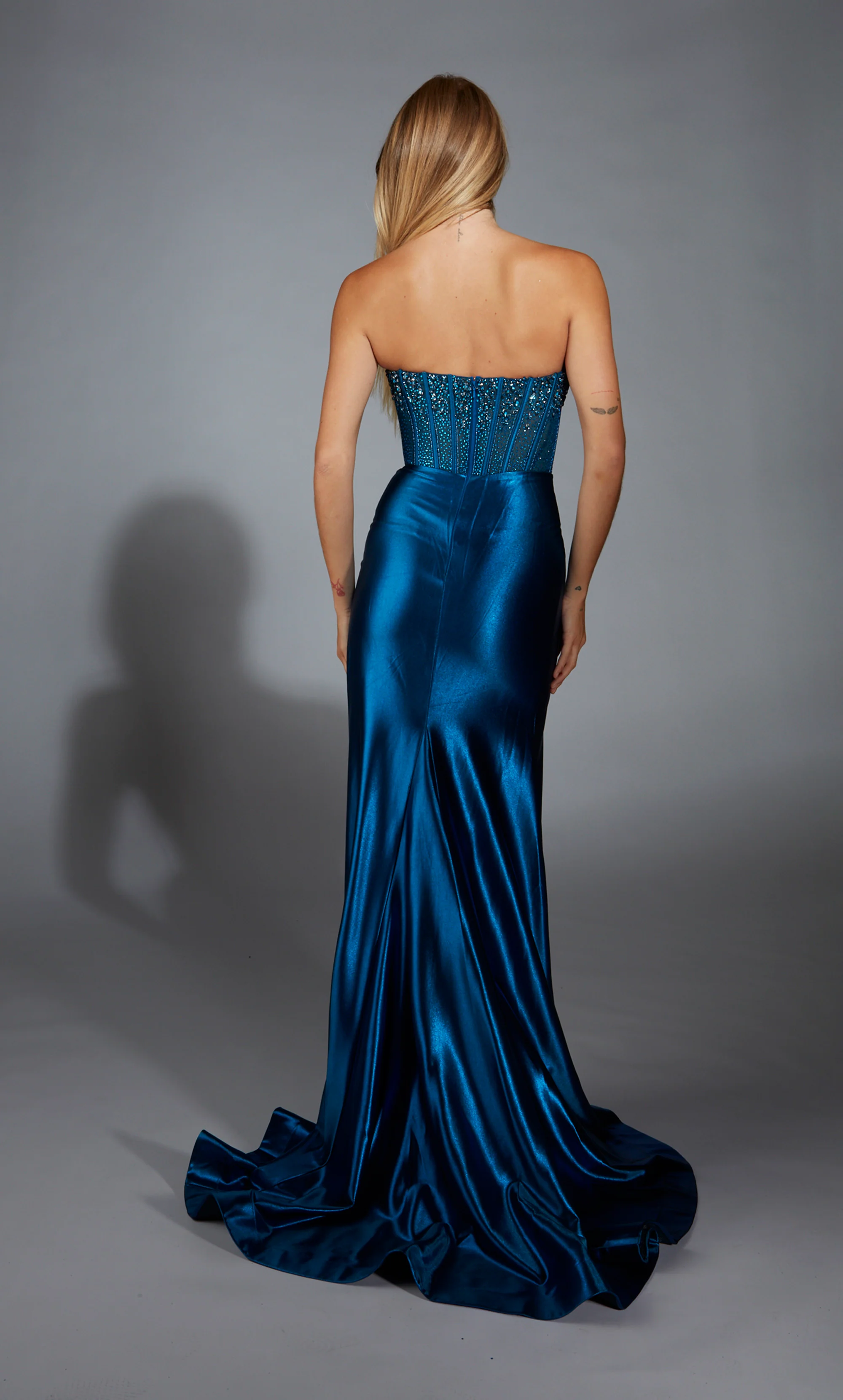 ALYCE Paris 61879 Alyce Long Strapless Neckline Corset Straight Dress - Image 6