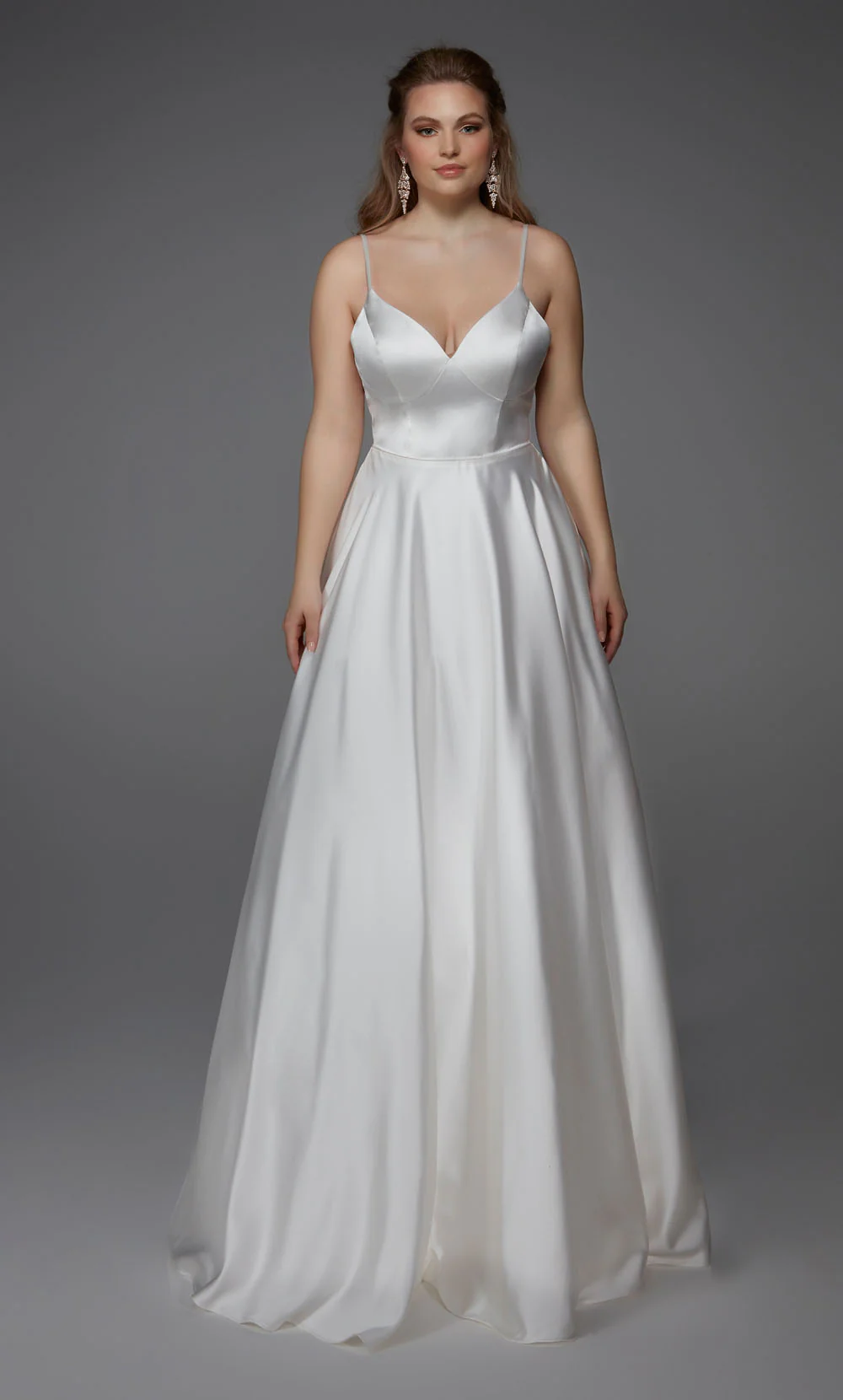 ALYCE Paris 7009 Bridal V-neckline Simple A Line Dress - Image 3