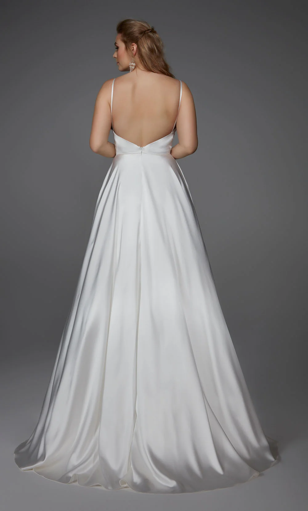 ALYCE Paris 7009 Bridal V-neckline Simple A Line Dress - Image 4