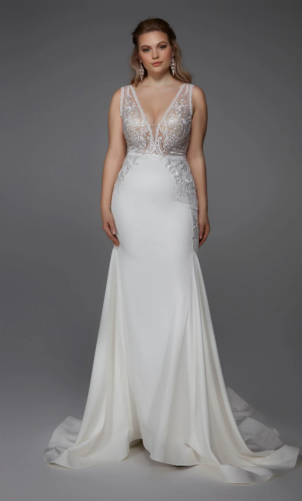 ALYCE Paris 7016 Bridal Plunging Neckline Sexy Mermaid Dress - Image 8