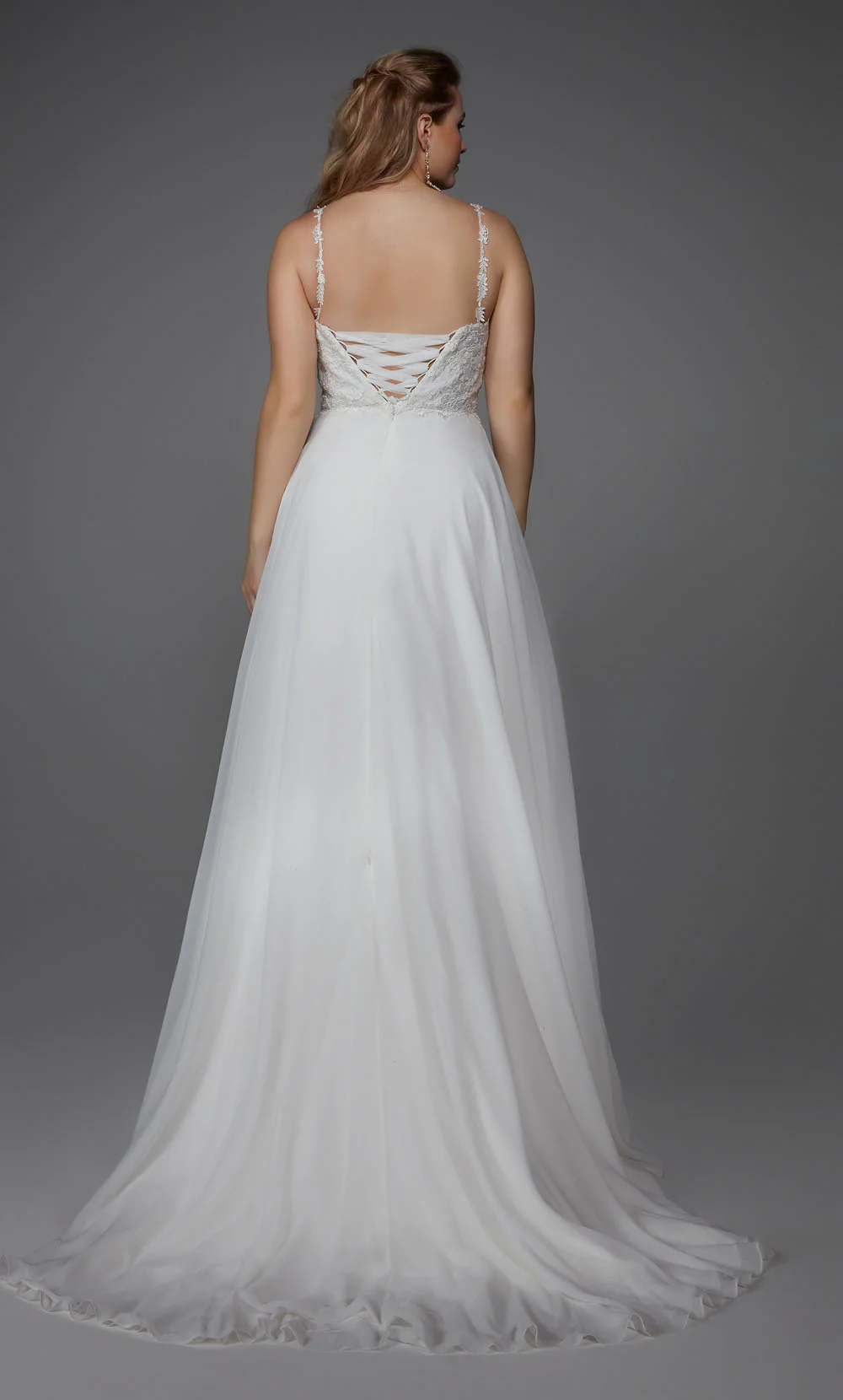 ALYCE Paris 7018 Bridal Square Neckline Embellished A Line Dress - Image 3